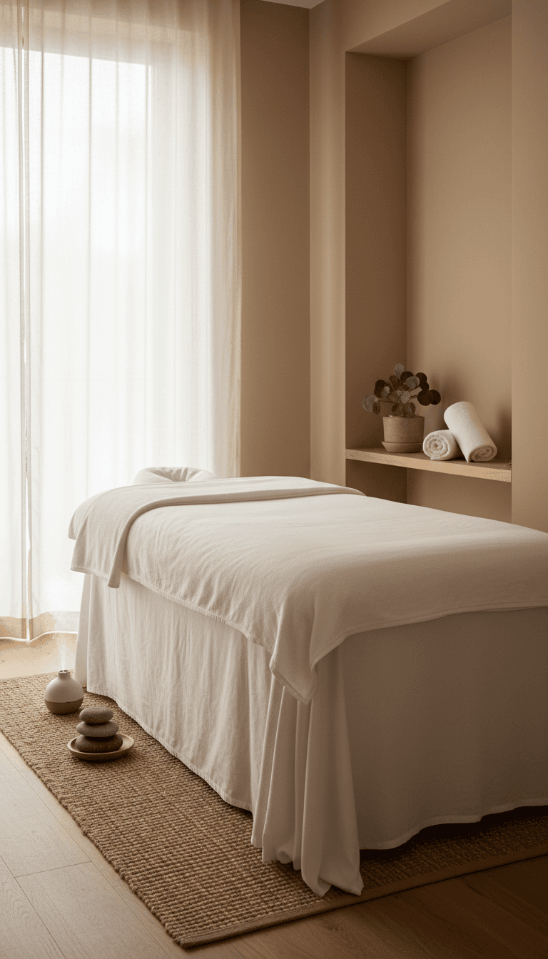 Peaceful treatment room at Yani Spa in Newark